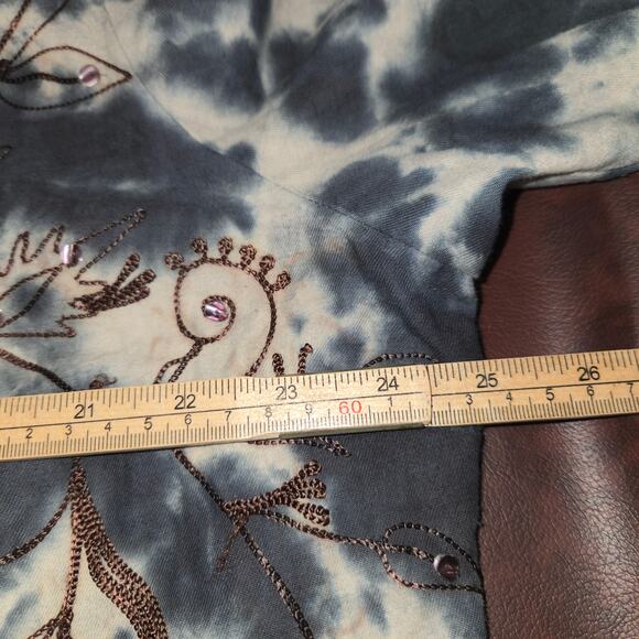 Vintage Alex K Tie Dye Embroidered Floral Sequin Jacket Women 1XL Boho Artsy Y2K - Picture 9 of 11